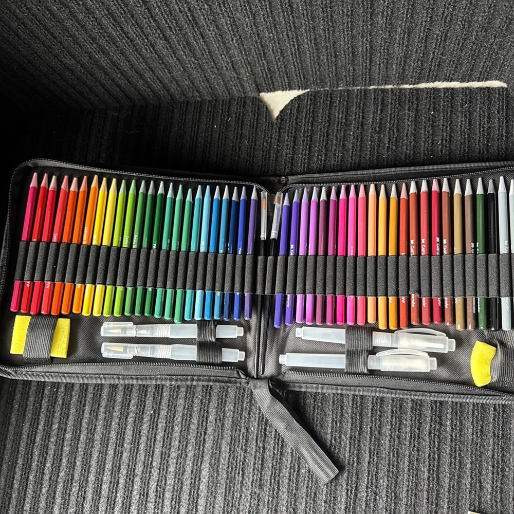 Castle Arts 48 Premium Quality Wet & Dry Watercolor Pencils Multicolor Set - Picture 2 of 8